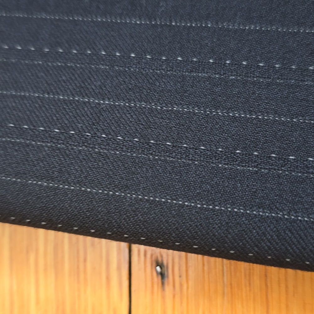 Ann Taylor, Margo, Pinstriped Wide Leg Trousers, Wool Blend, Black, EUC, 2 - Picture 5 of 12